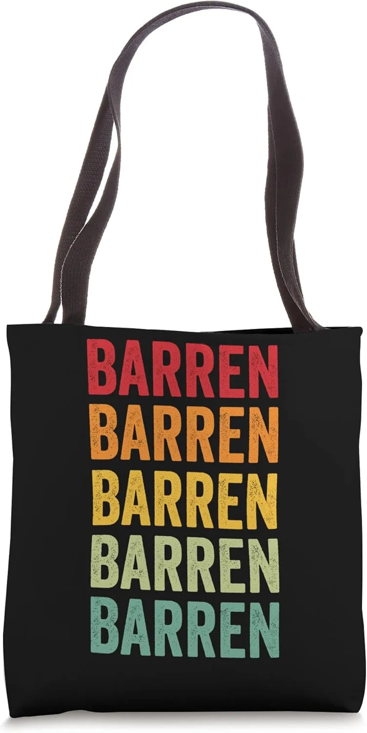 Barren County, Kentucky, Rainbow Text Design Tote Bag