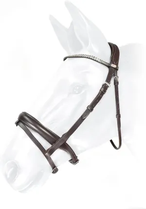 Barton Bling Flash Snaffle Bridle Full Size Havana