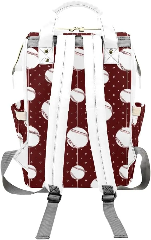 Baseball Pattern Sports Personalized Diaper Bag Backpack Multi-Function Custom with Name Large Travel Nappy Mommy Bag Backpack