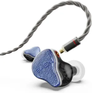 BASN Bmaster5 in Ear Monitors, 1DLC Diaphragm 4BA 5 Drivers IEM Earphones with Silver-Plated OFC Cable, Noise Isolation Wired Earbuds for Musicians (Baltic Blue)