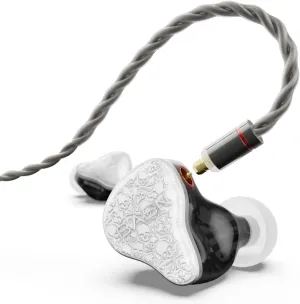 BASN Bmaster5 in Ear Monitors, 1DLC Diaphragm 4BA 5 Drivers IEM Earphones with Silver-Plated OFC Cable, Noise Isolation Wired Earbuds for Musicians (Glacier White)