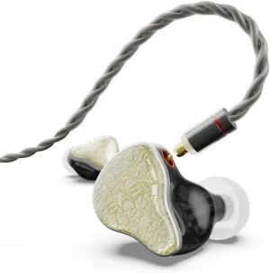 BASN Bmaster5 in Ear Monitors, 1DLC Diaphragm 4BA 5 Drivers IEM Earphones with Silver-Plated OFC Cable, Noise Isolation Wired Earbuds for Musicians (Starlight Gold)