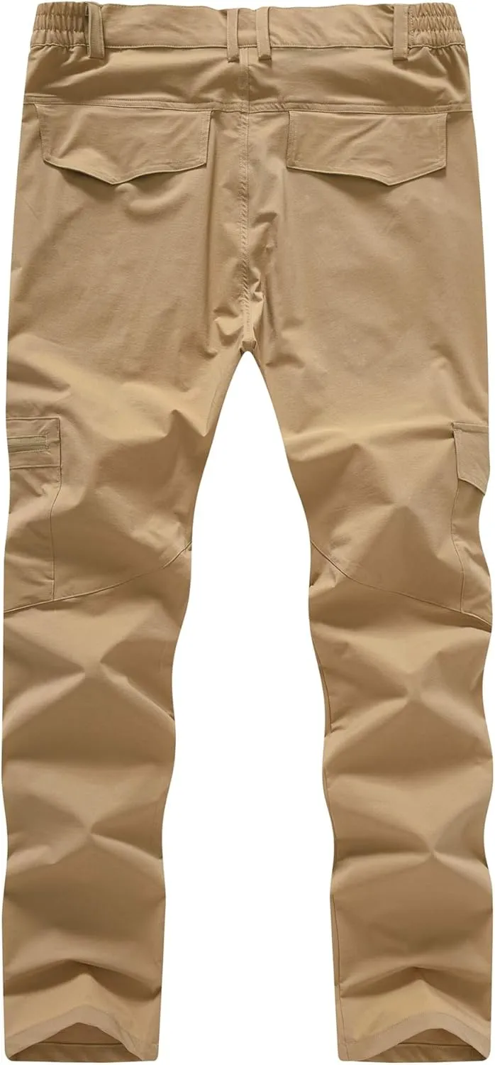 BASUDAM Men's Cargo Hiking Pants Quick Dry Lightweight Stretch Water Resistant Summer Outdoor Work Travel with Pockets
