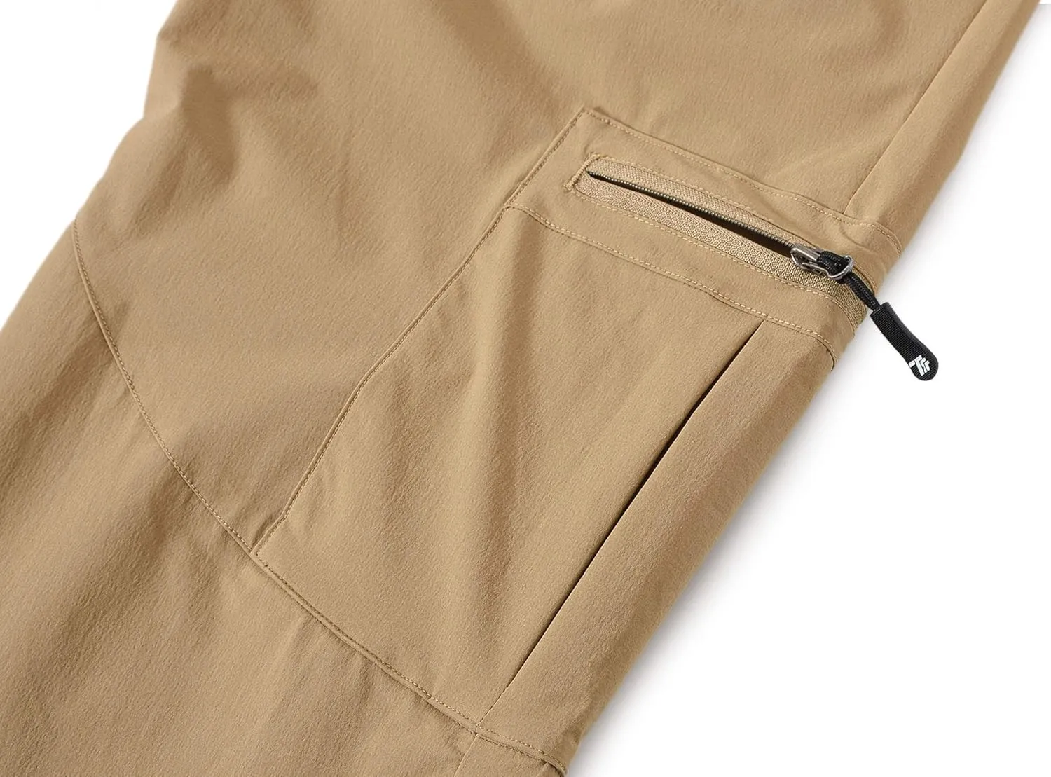 BASUDAM Men's Cargo Hiking Pants Quick Dry Lightweight Stretch Water Resistant Summer Outdoor Work Travel with Pockets