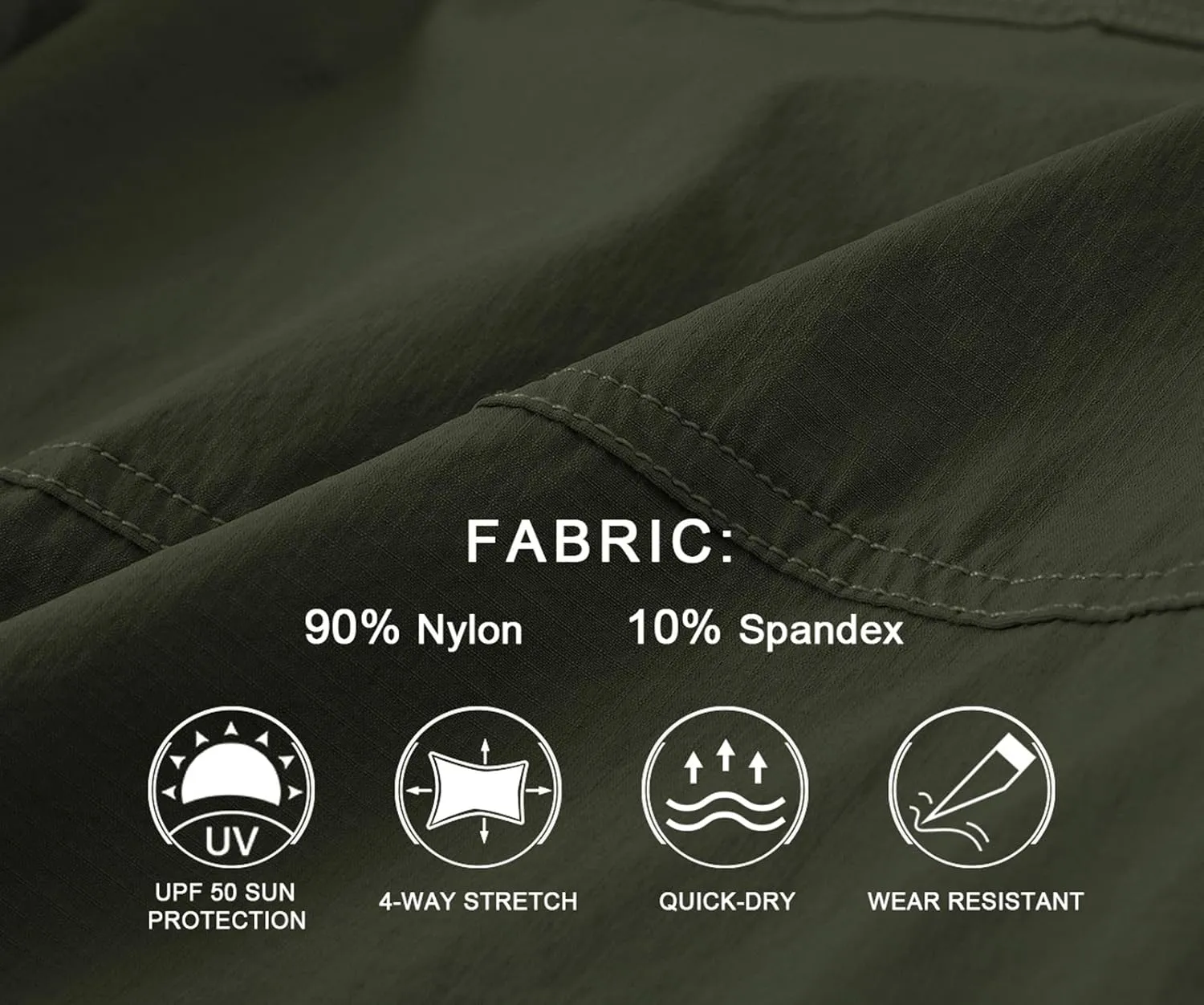 BASUDAM Men's Cargo Hiking Shorts Stretch Quick Dry Lightweight Work Shorts 6 Pockets for Camping Travel