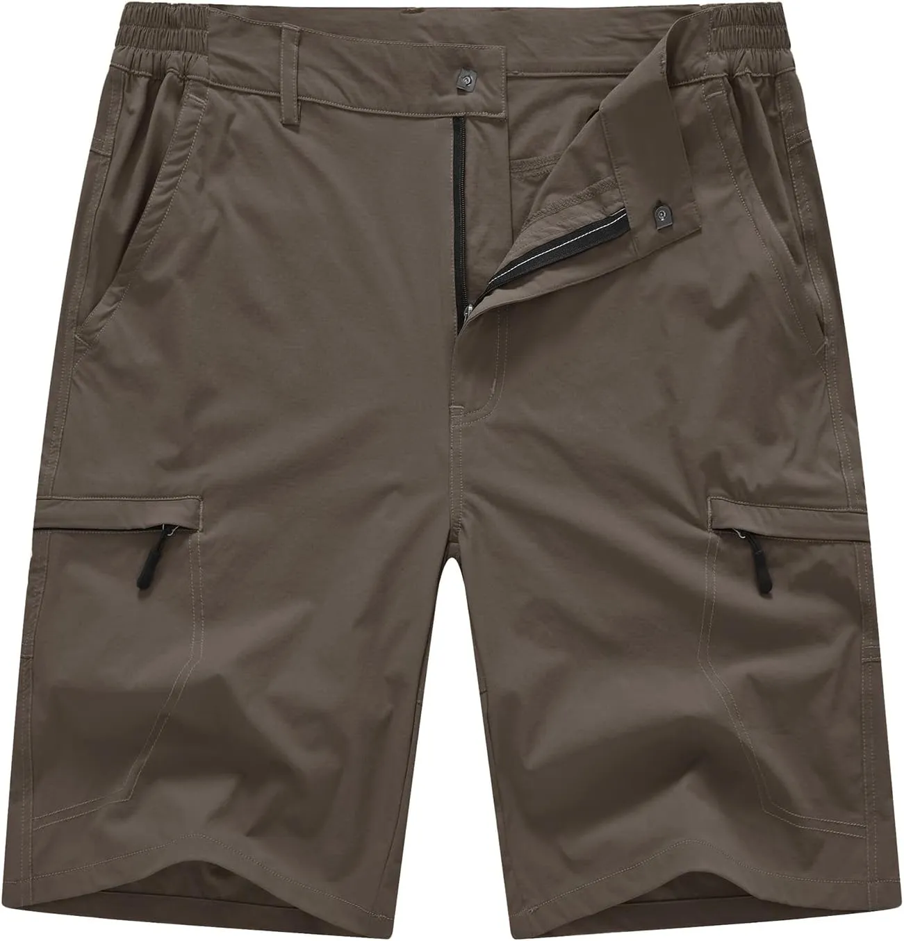 BASUDAM Men's Cargo Hiking Shorts Stretch Quick Dry Lightweight Work Shorts 6 Pockets for Camping Travel