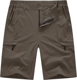 BASUDAM Men's Cargo Hiking Shorts Stretch Quick Dry Lightweight Work Shorts 6 Pockets for Camping Travel