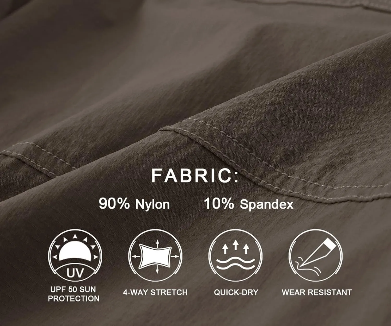 BASUDAM Men's Cargo Hiking Shorts Stretch Quick Dry Lightweight Work Shorts 6 Pockets for Camping Travel