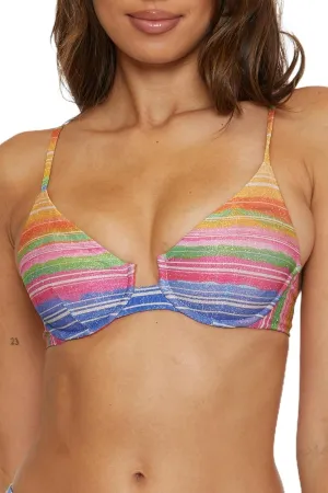 BECCA Women's Standard Shoreline Underwire Bikini Top, Adjustable, Tie Back, Swimwear Separates