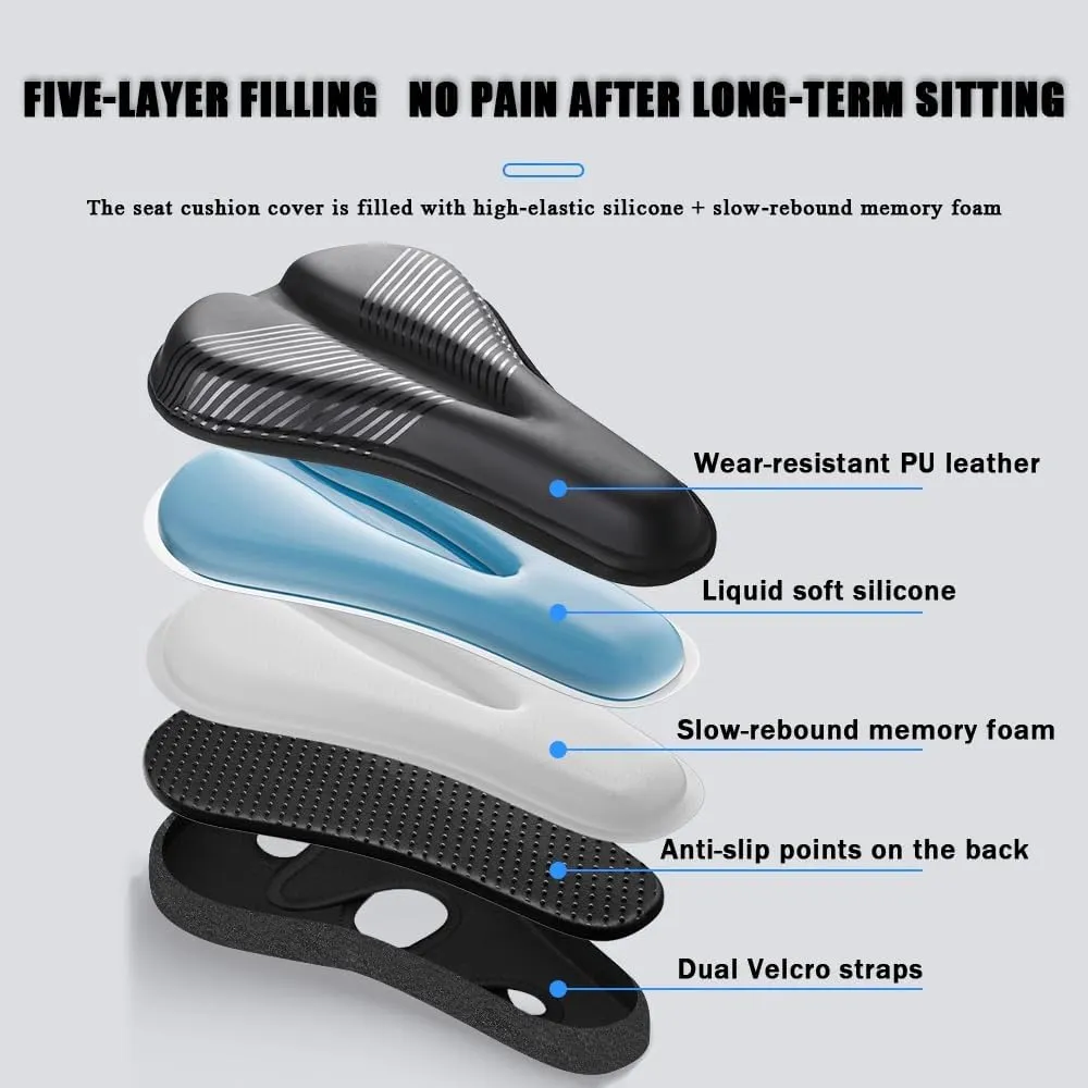 Bike Seat Cushion for Giant TCR Advanced SL TCR C3 TCR Composite TCR Pro/Advanced/SL, Memory Foam & Gel Padded Cover Bicycle Seat for Men Women Shock-Absorbing Comfort Bike Seat Pad,A