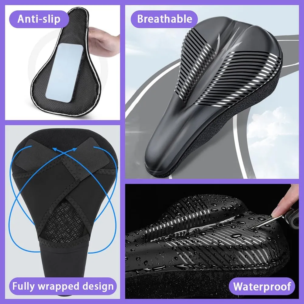 Bike Seat Cushion for Merida Big Nine XT Big Seven Big Trail Big Trail 500, Soft Comfort Breathable Bike Seat Cover Gel Padded Bike Seat Cover for Men & Women Waterproof Bike Cushion,B