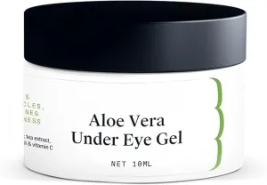BK Aloe Vera Under Eye Gel For Dark Circles, Fine Lines & Puffiness (10 ML) | Infused With Coffee Oil, Black Tea, Organic Chamomile & Vitamin C | All Skin Types | All-Natural, Vegan & Cruelty-Free