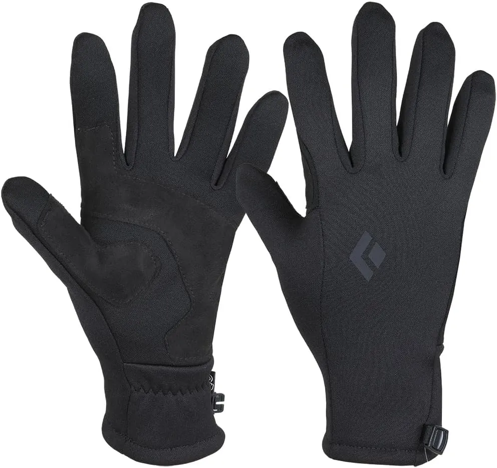 BLACK DIAMOND Heavyweight Screentap Gloves Touchscreen Fleece Liners for Running, Commuting, Hiking, Black-NPF, Medium