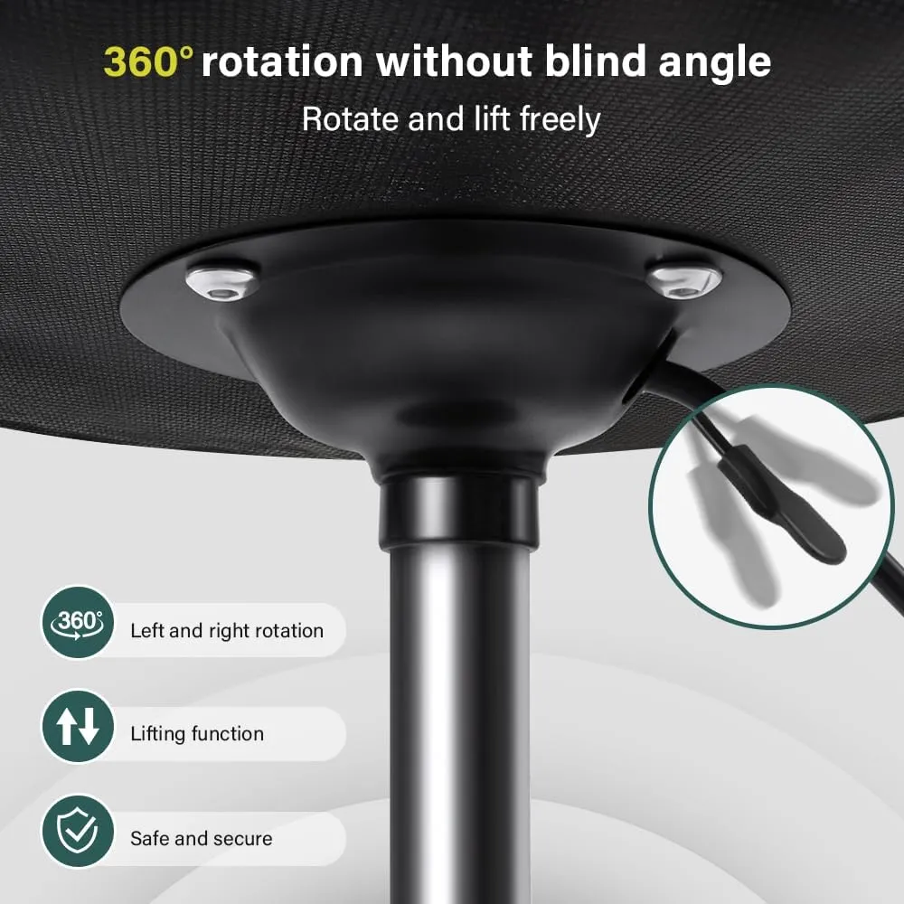 Black Minimalist Square Swivel Stool with Wheel Perfect for Work SPA Shop Massage Height-Adjustable and Cost-Effective Rolling Stool Chair