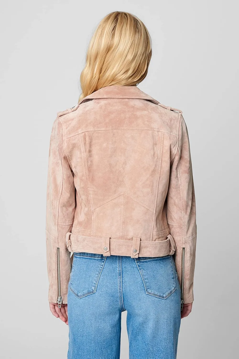 [BLANKNYC] womens Luxury Clothing Cropped Suede Leather Motorcycle Jackets, Comfortable & Stylish Coats