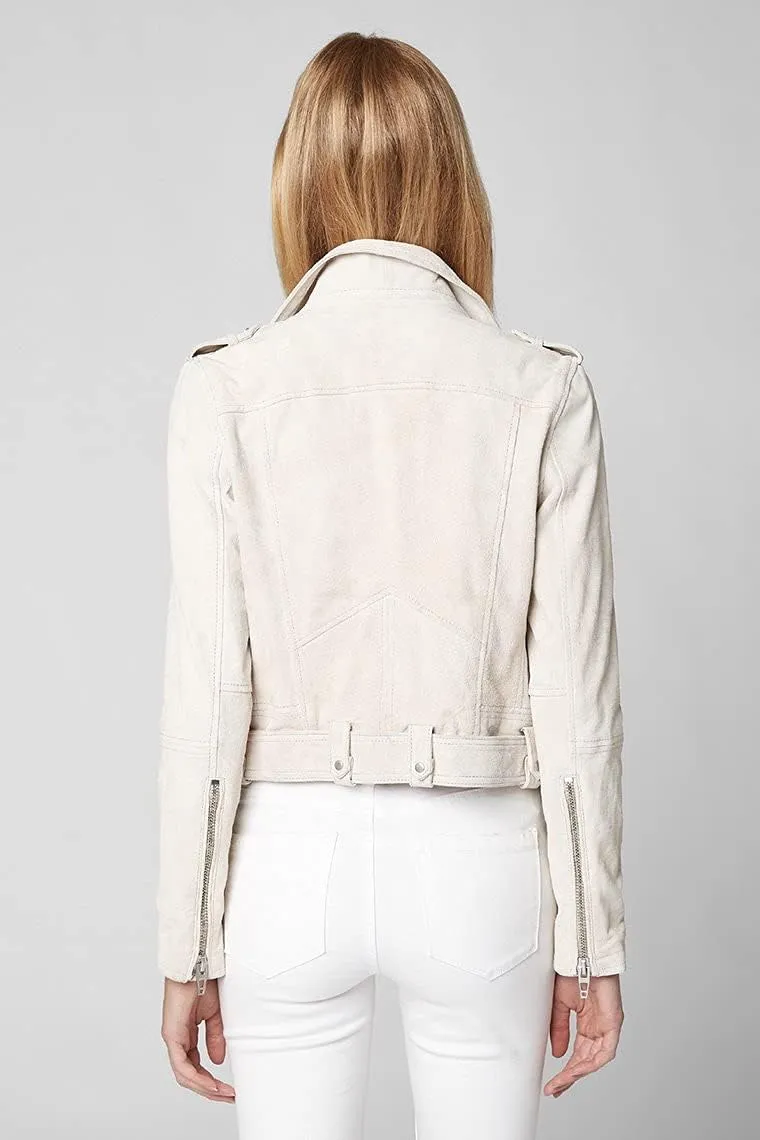 [BLANKNYC] womens Luxury Clothing Cropped Suede Leather Motorcycle Jackets, Comfortable & Stylish Coats