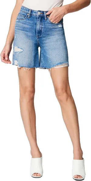 [BLANKNYC] Womens Luxury Clothing High Rise Five Pockets Denim Shorts with Small Rips, Comfortable & Stylish