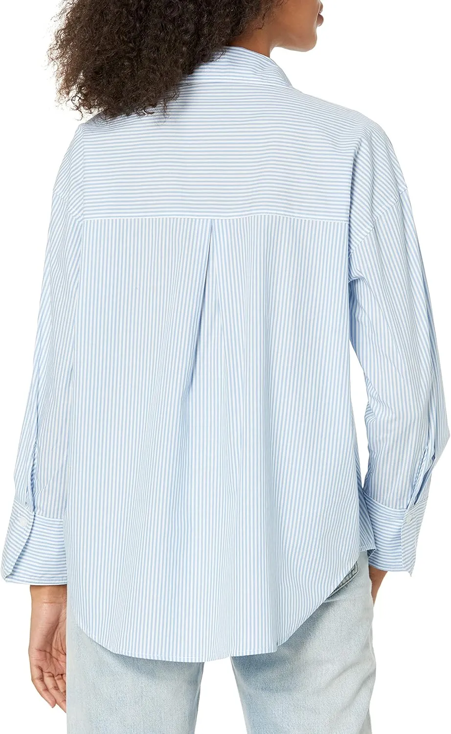 [BLANKNYC] Womens Luxury Clothing Oversized Stripe Collared Shirt, Comfortable & Stylish