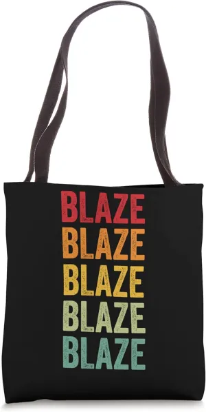 Blaze Rainbow Repetition of Blaze Name Text Tote Bag