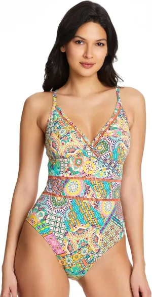 Bleu Rod Beattie Seriously Sunny Cross-Back One-Piece Multi 10