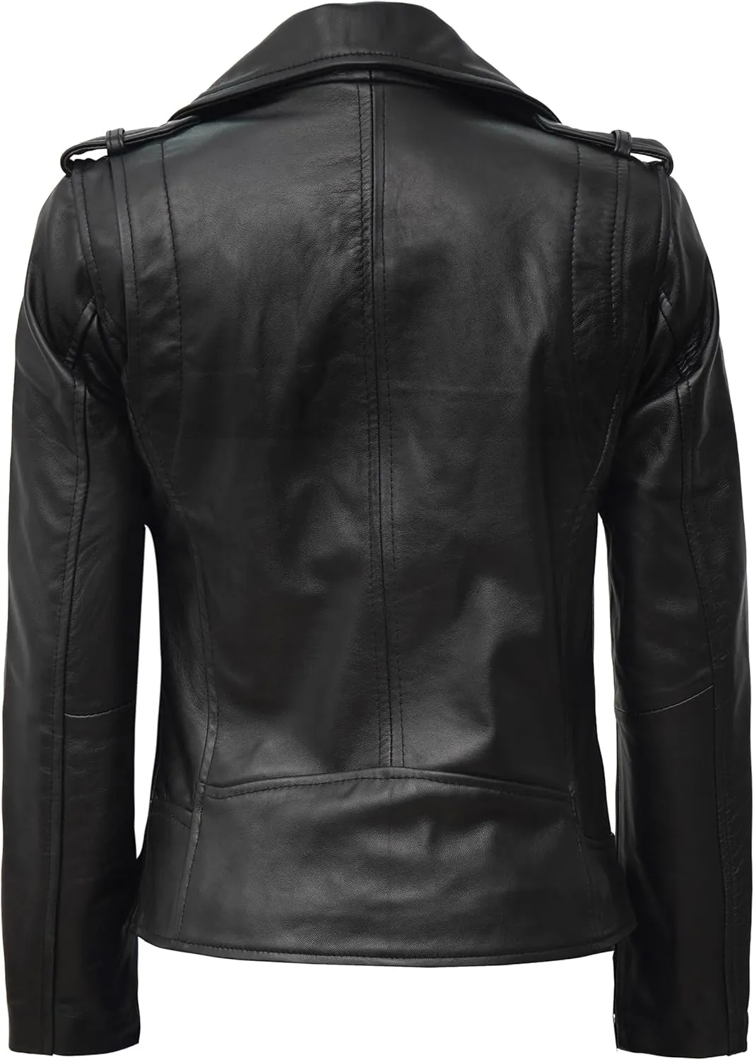 Blingsoul Real Lambskin Leather Jacket Women - Asymmetrical Style Womens Leather Jackets