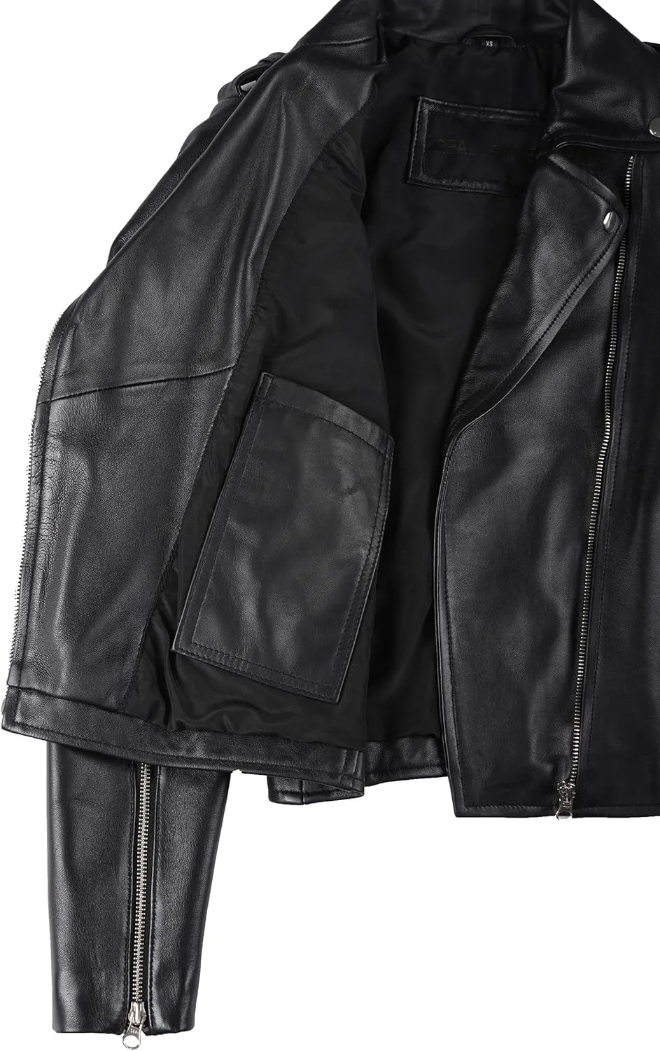 Blingsoul Real Lambskin Leather Jacket Women - Asymmetrical Style Womens Leather Jackets