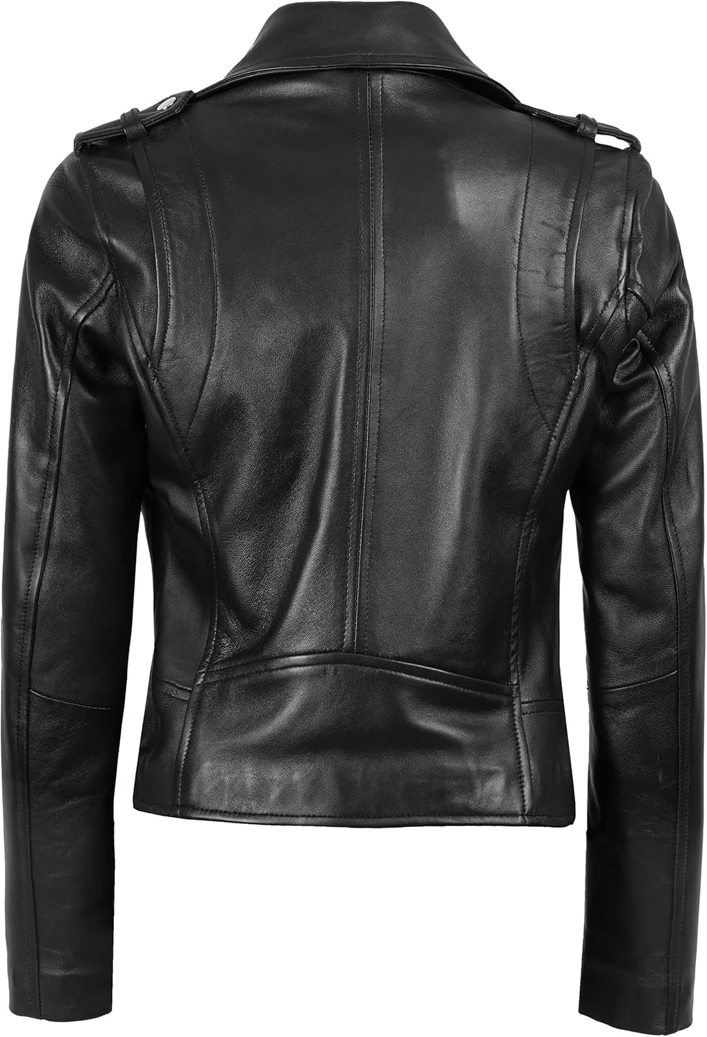 Blingsoul Real Lambskin Leather Jacket Women - Asymmetrical Style Womens Leather Jackets