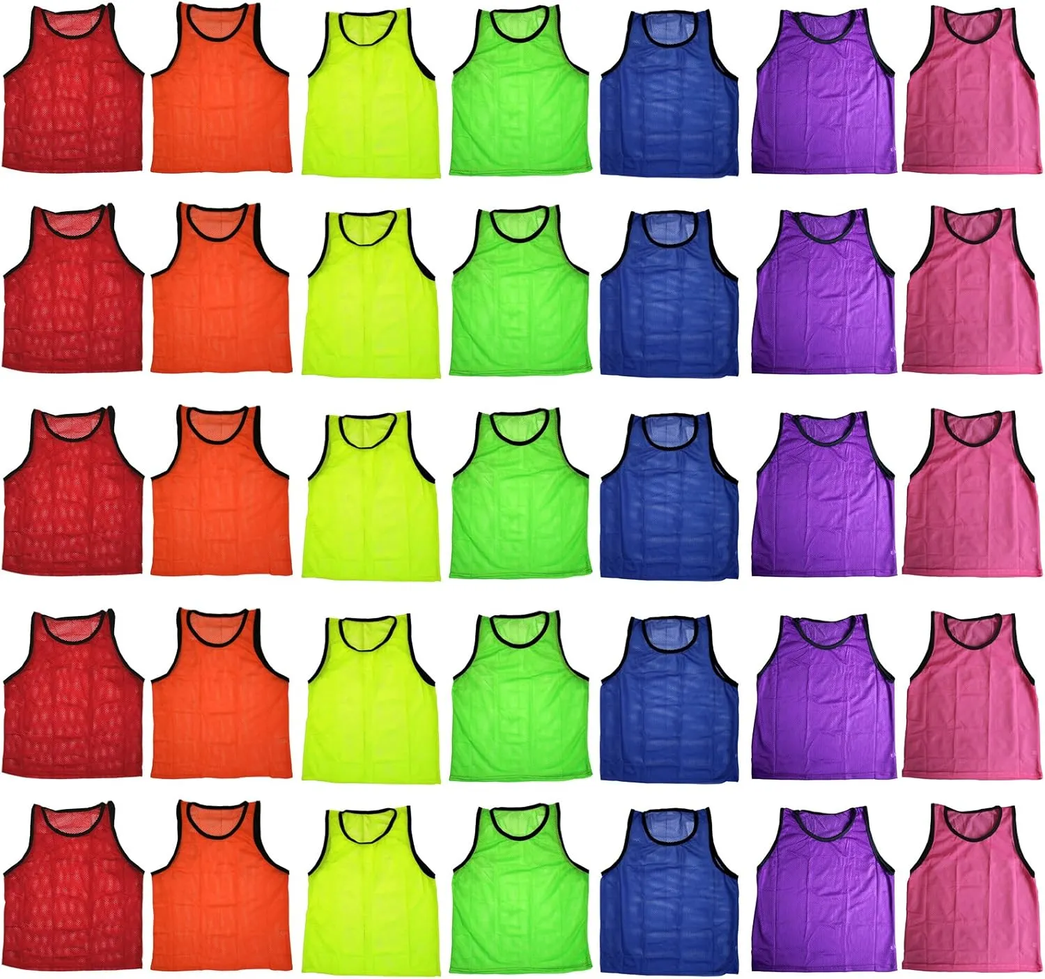 BlueDot Trading 12 Adult Men Woman Unisex Sports Pinnie Scrimmage Training Vest, Nylon Mesh – Soccer, Field Hockey, Lacrosse