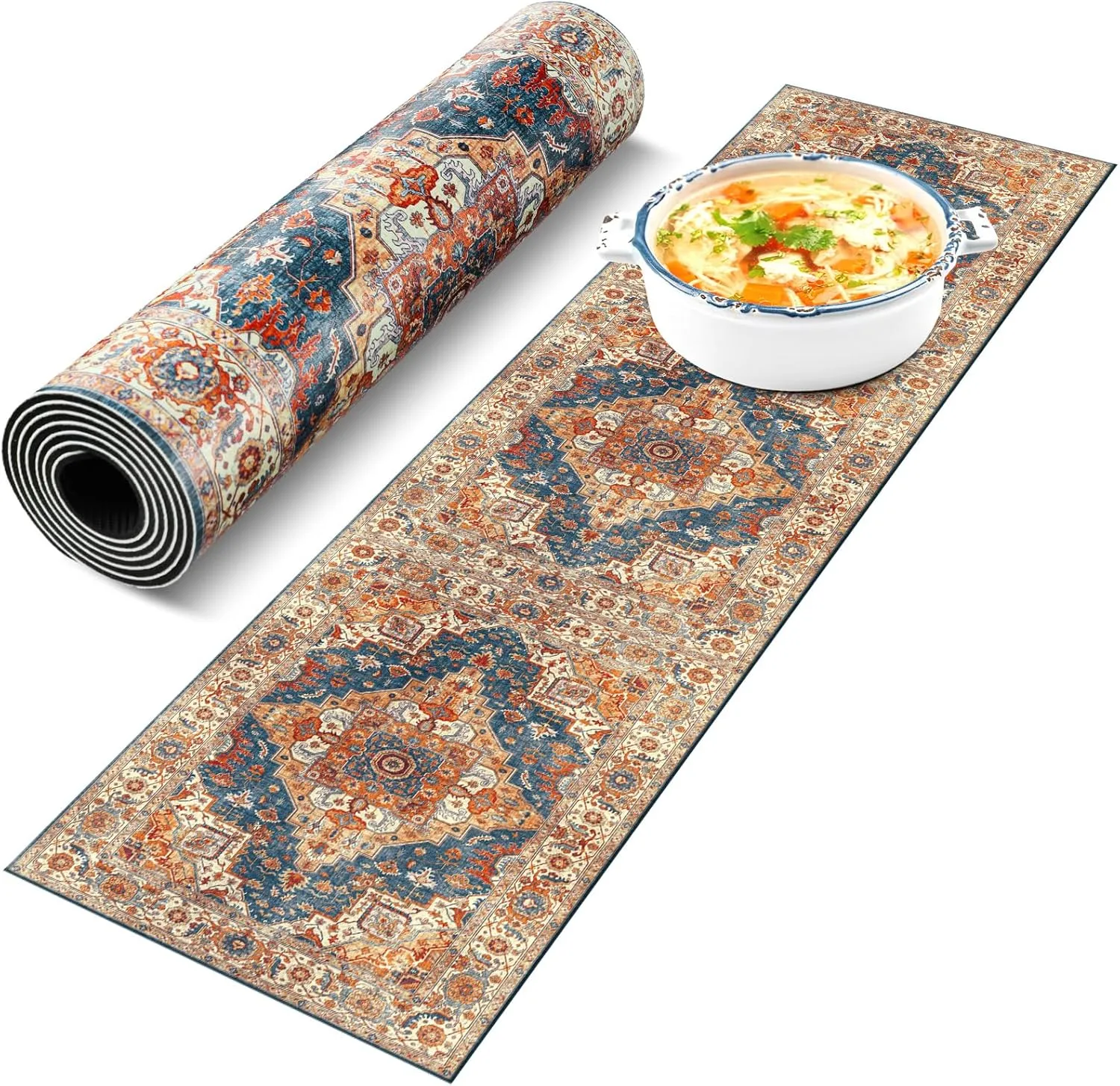 Boho Heat Resistant Table Runner 39.4 x 11.8 Inch Waterproof Table Protector Pad Heat Proof Trivet 350f for Hot Plates and Pots from Scratch