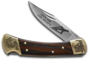 Buck 110 Give'em The Shaft Ebony Wood Folding Hunter 1/250 Stainless Custom Knife