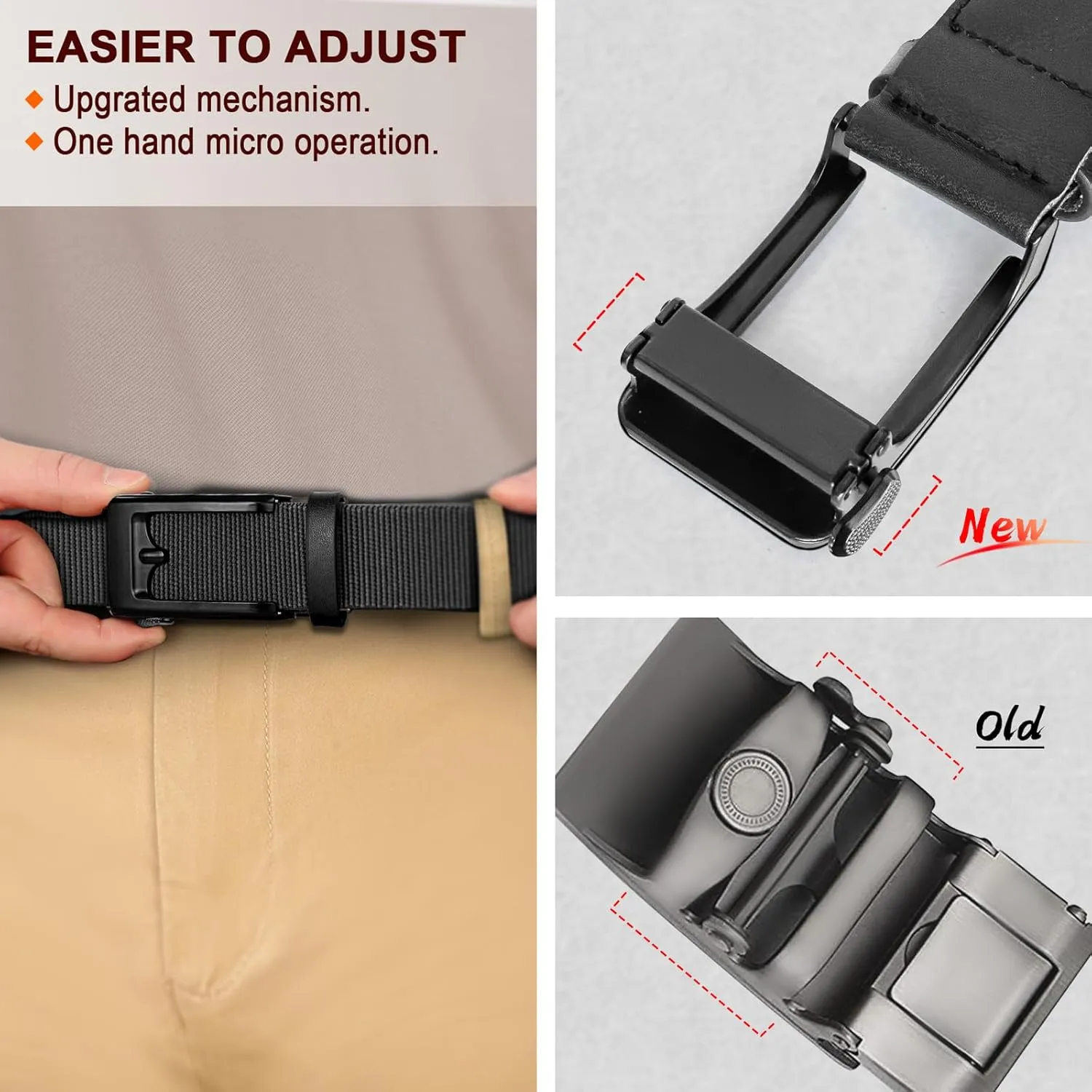BULLIANT Men Golf Belt Multi-Pack, Ratchet Stretch Belt Fully Adjustable For Exact Fit 1 3/8"