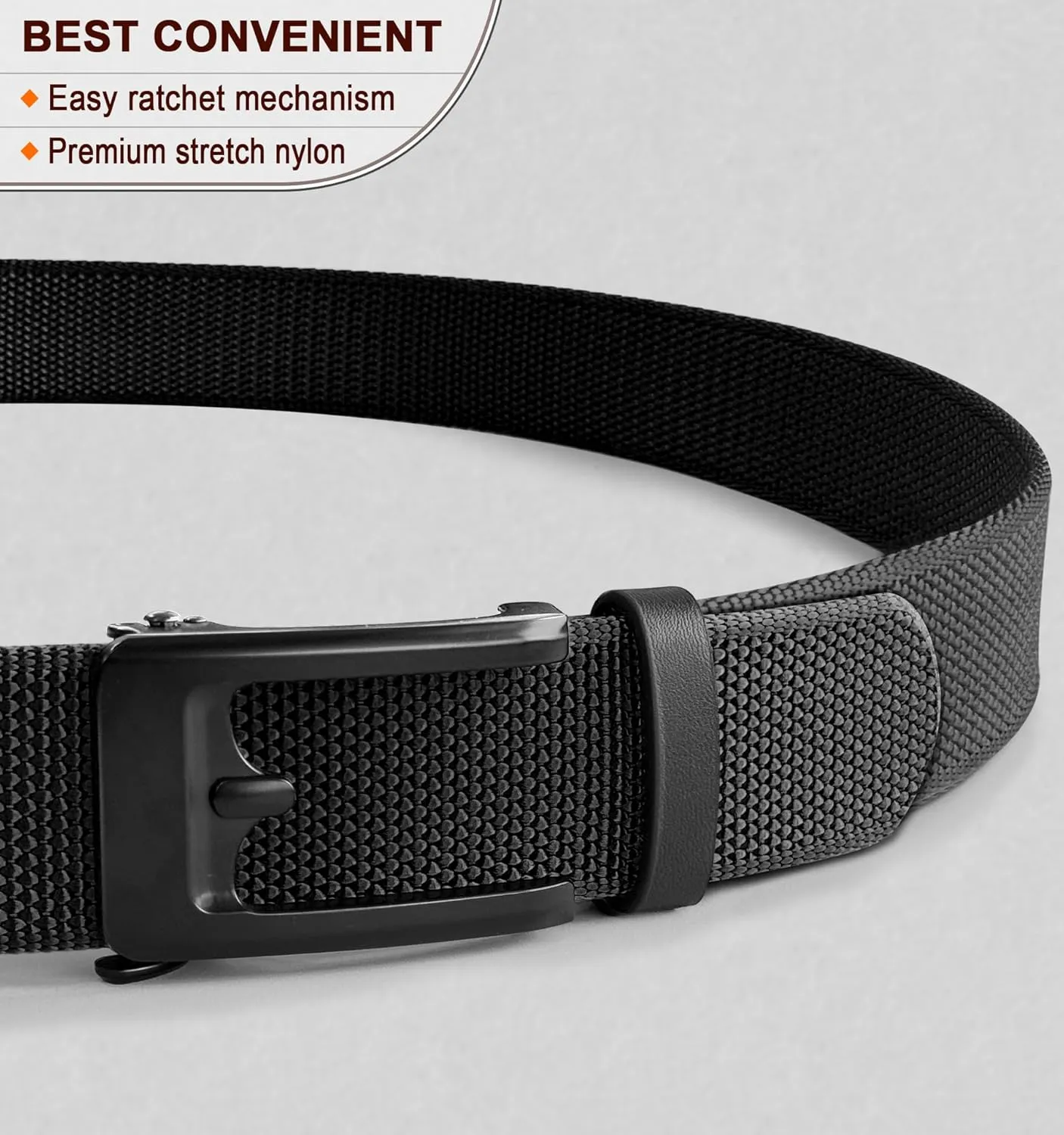 BULLIANT Men Golf Belt Multi-Pack, Ratchet Stretch Belt Fully Adjustable For Exact Fit 1 3/8"