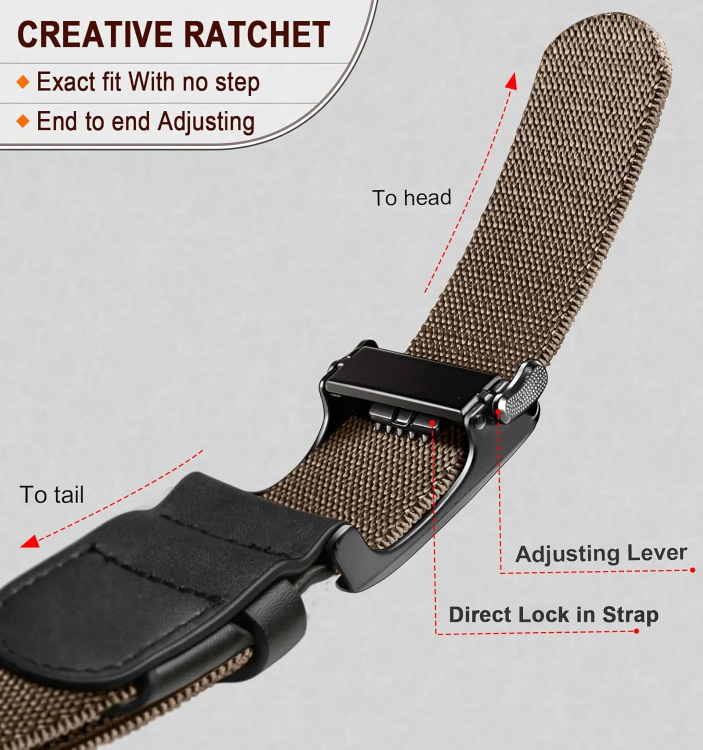 BULLIANT Men Golf Belt Multi-Pack, Ratchet Stretch Belt Fully Adjustable For Exact Fit 1 3/8"