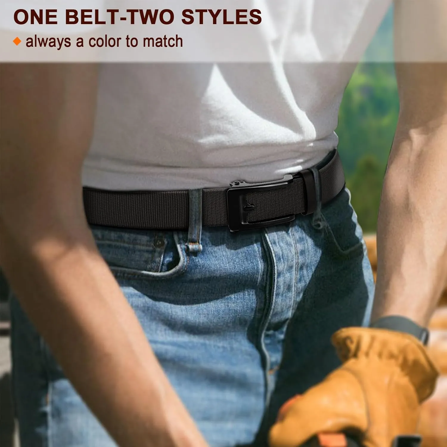 BULLIANT Men Golf Belt Multi-Pack, Ratchet Stretch Belt Fully Adjustable For Exact Fit 1 3/8"