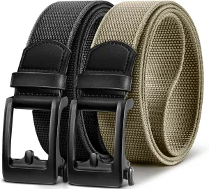 BULLIANT Men Golf Belt Multi-Pack, Ratchet Stretch Belt Fully Adjustable For Exact Fit 1 3/8"
