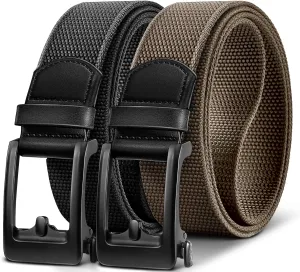 BULLIANT Men Golf Belt Multi-Pack, Ratchet Stretch Belt Fully Adjustable For Exact Fit 1 3/8"