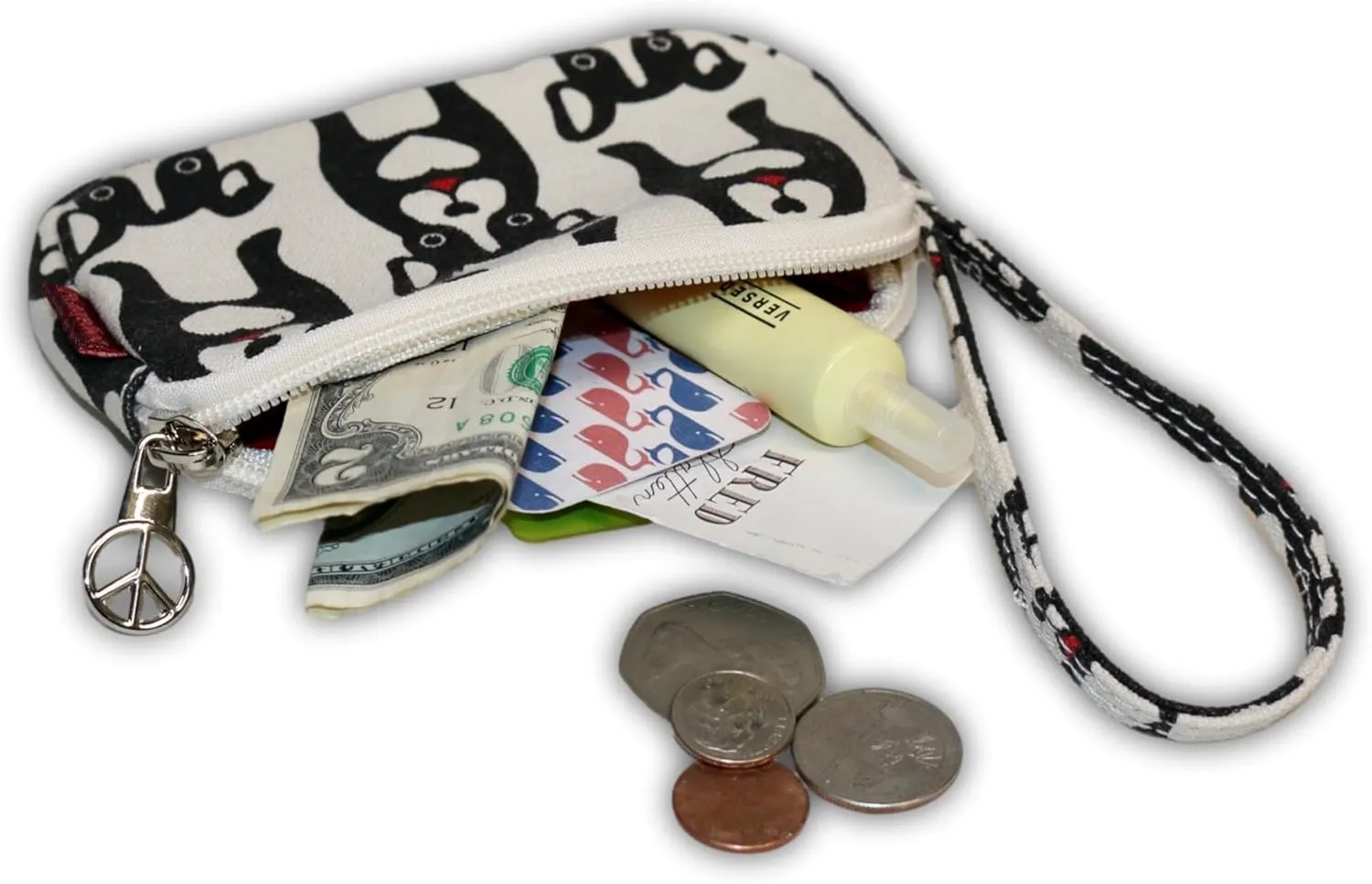 Bungalow 360 Canvas Clutch Coin Purse (Black Dog)