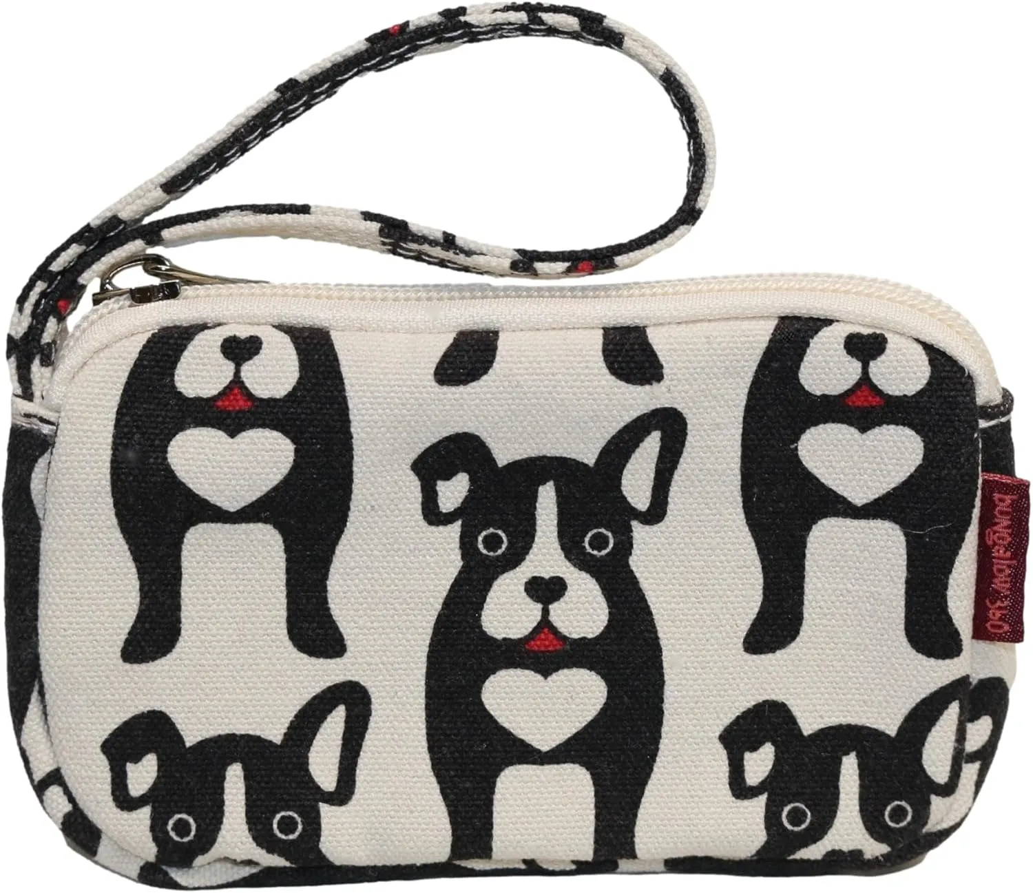 Bungalow 360 Canvas Clutch Coin Purse (Black Dog)