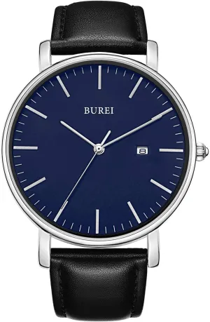 BUREI Men Wrist Watches Fashion Minimalist Analog Quartz Waterproof Watches for Men