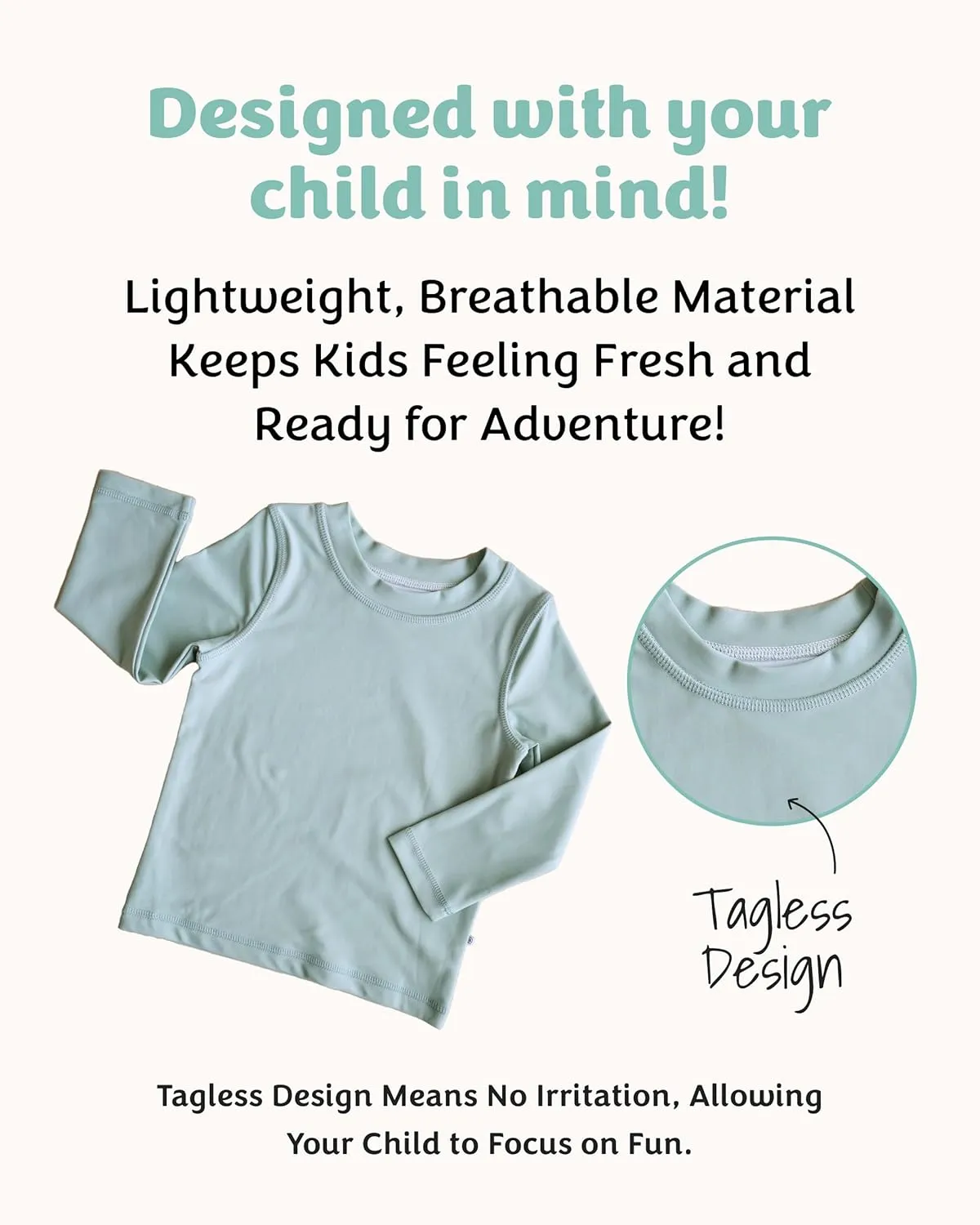 Caden Lane Boys' Rash Guard, UPF 50  Sun Protection Long Sleeve Swim Shirt, Quick-Dry, Stretchy & Lightweight Beach Shirt, Breathable & Chlorine Resistant Swimwear, Palm Green, 6-12 Months