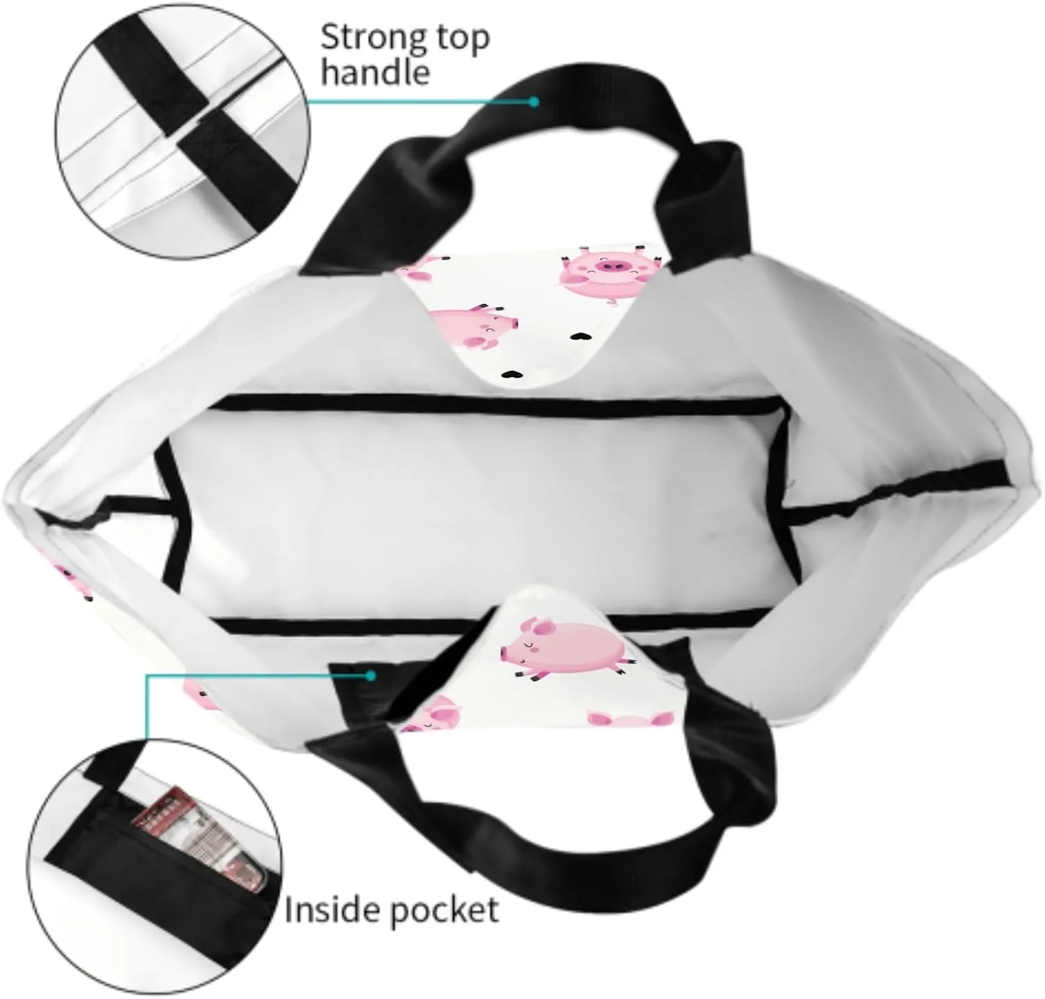 Cafl Tote Bag Shoulder Bag Large Reusable Shopping Bags Portable Storage Handbag