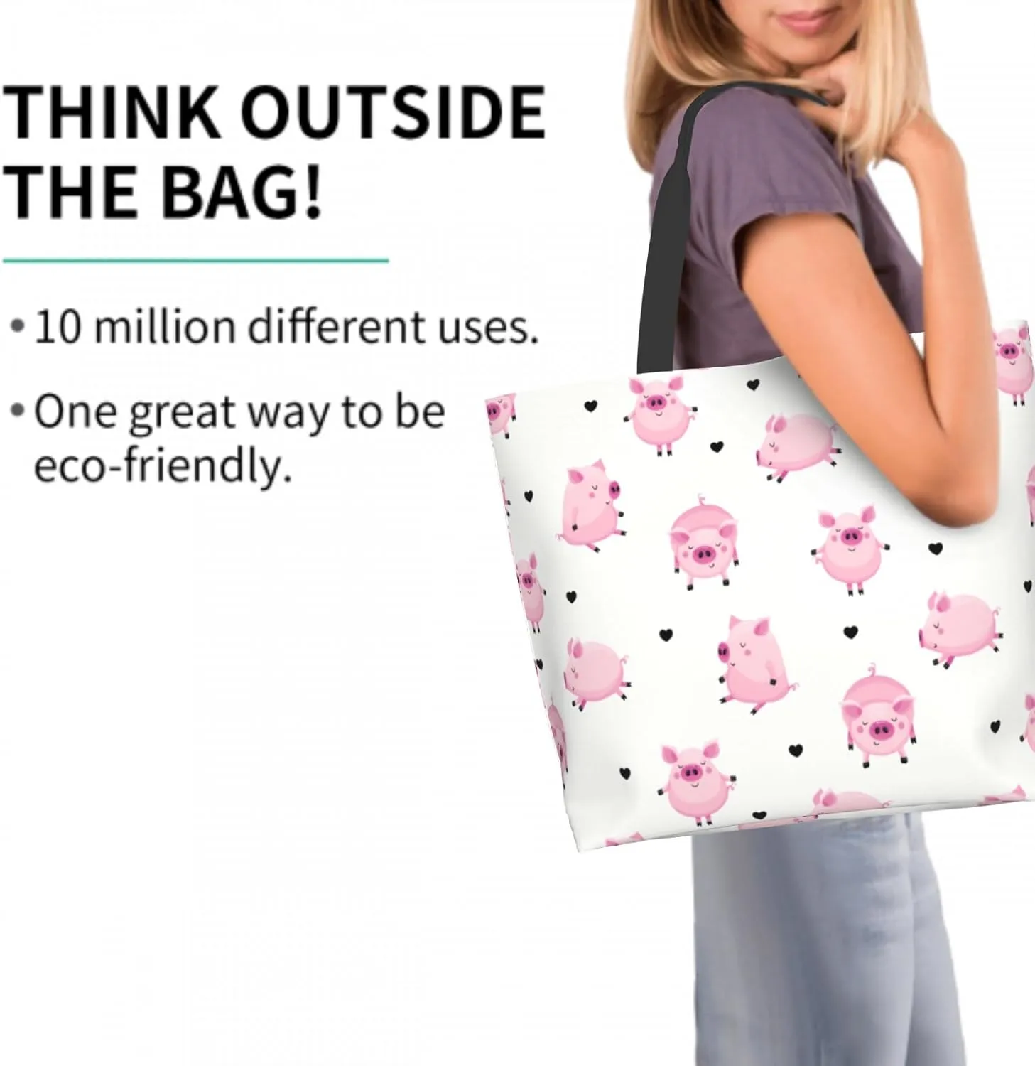 Cafl Tote Bag Shoulder Bag Large Reusable Shopping Bags Portable Storage Handbag