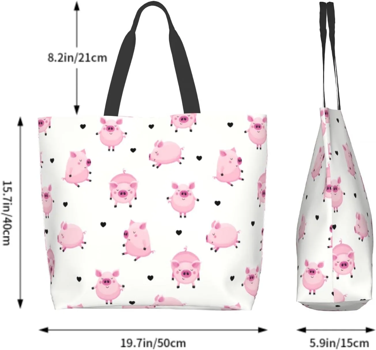Cafl Tote Bag Shoulder Bag Large Reusable Shopping Bags Portable Storage Handbag