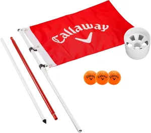 Callaway Golf Flagstick & Cup Set, 7' Nylon Flag, 3 Soft-Flight Balls