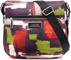Calvin Klein Sussex Nylon Top Zip Messenger, Crimson Multi