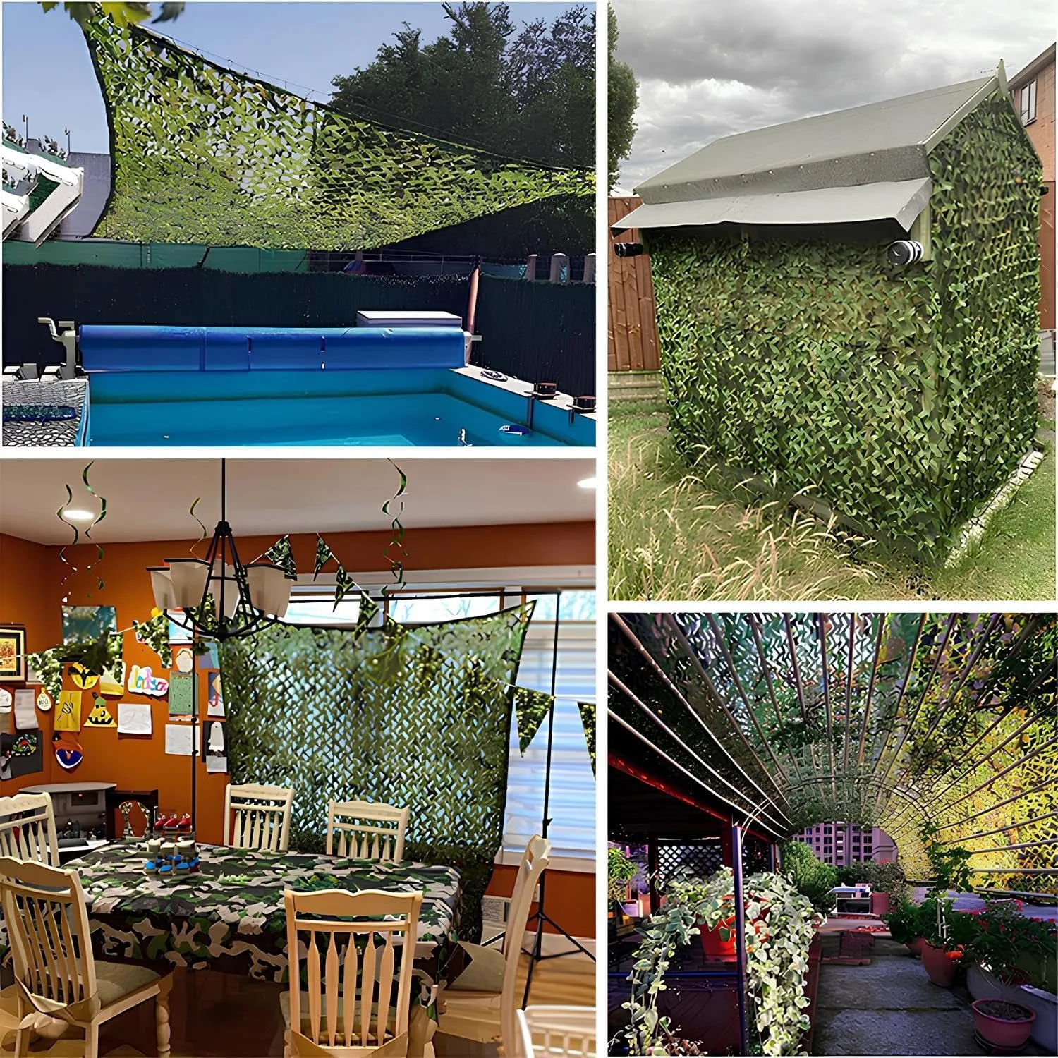 Camouflage Netting 3x3 4x6.0m Bulk Roll Camo Netting Shade Net UV Block Breathable Green Garden Plant Netting Balcony Privacy Screen Camouflage Accessories(2.5 * 5.0m/8.2 * 16.4ft)
