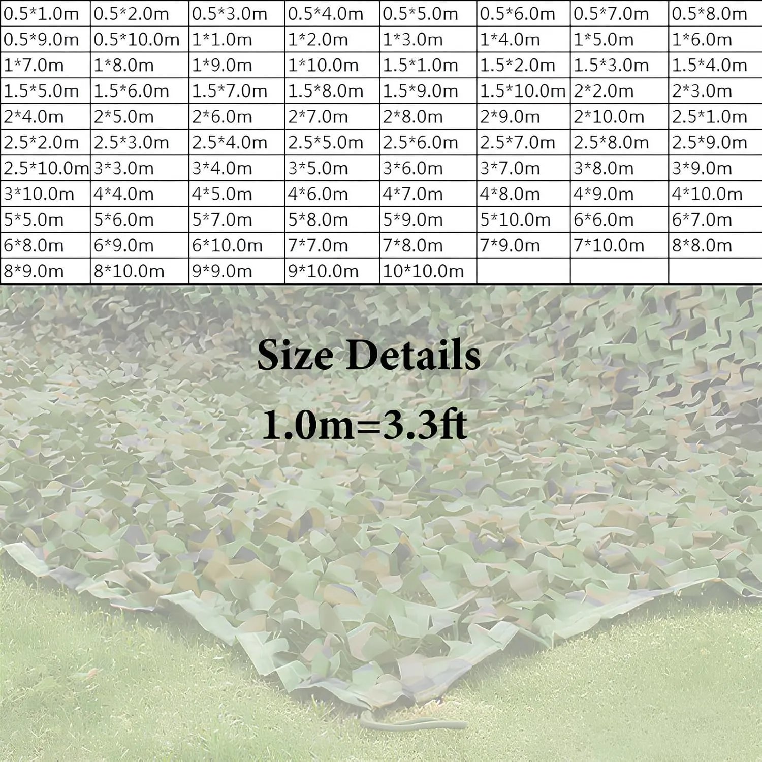 Camouflage Netting 3x3 4x6.0m Bulk Roll Camo Netting Shade Net UV Block Breathable Green Garden Plant Netting Balcony Privacy Screen Camouflage Accessories(2.5 * 5.0m/8.2 * 16.4ft)