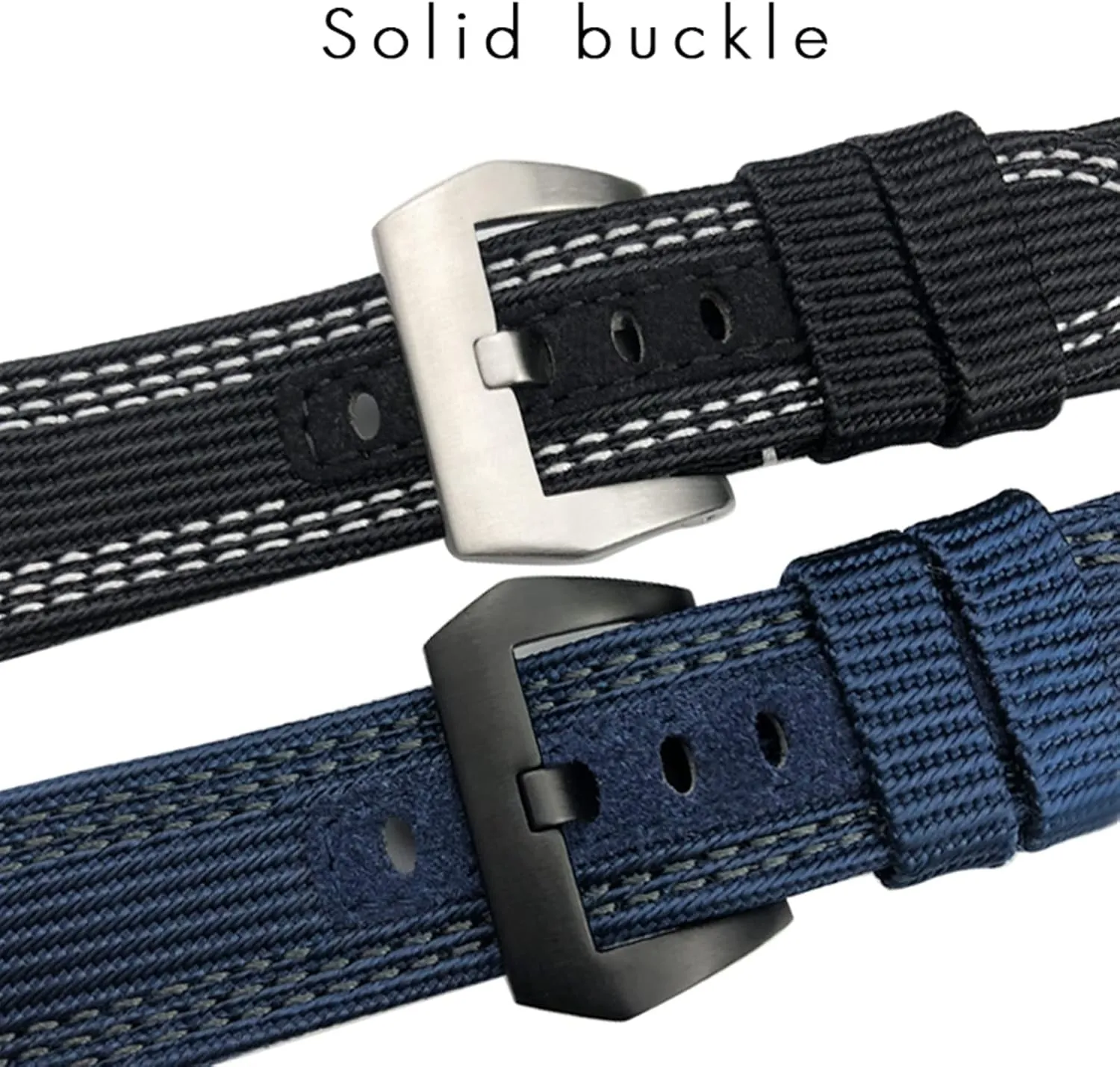 Canvas Leather Sport Watch Band，For Panerai Submersible Luminor PAM 24mm 26mm Series, Nylon Fabric Watch Strap for 22/24mm Replacement Accessories