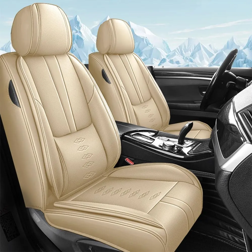 Car Seat Cover for Mercury Marauder 2003-2004,Waterproof Leather Seat Covers 2-Seats Standard,Car Interior Accessories with Airbag,Car Seat Protectors for Marauder(Beige)