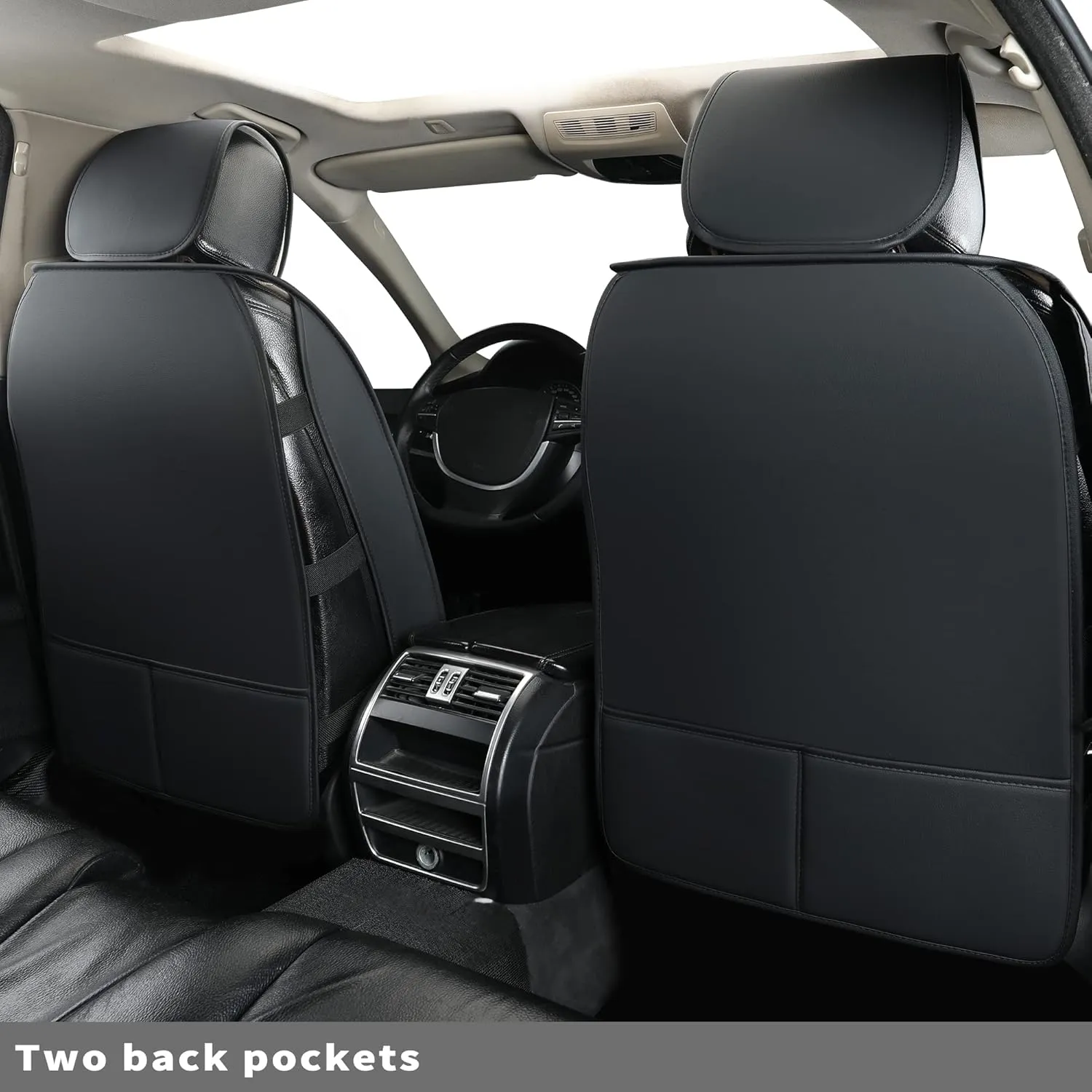 Car Seat Covers Front Pair,Universal Fit for Most Cars,SUV,Sedans and Pick-up Trucks,Automotive Faux Leather Vehicle Cushion Covers(Front Pair,Black/Red)